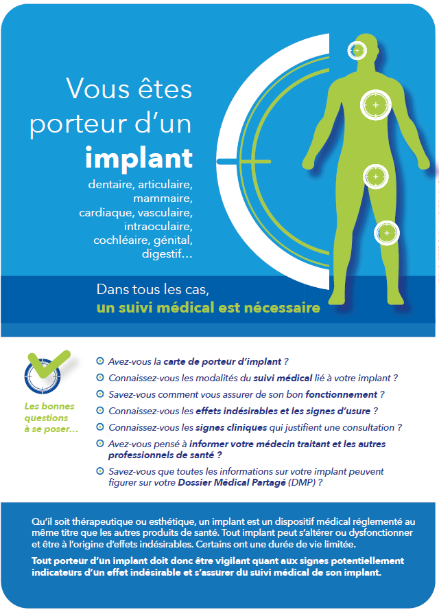 Flyer Dispositifs médicaux implantables patients OMEDIT NOUVELLE-AQUITAINE